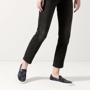 Rothy's The Sneaker Gray Black Camo Women's 7.5 Slip On Comfy Insole